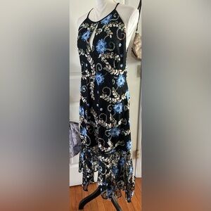 VENUS Black Lace Floral Emboridered Midi Dress 16